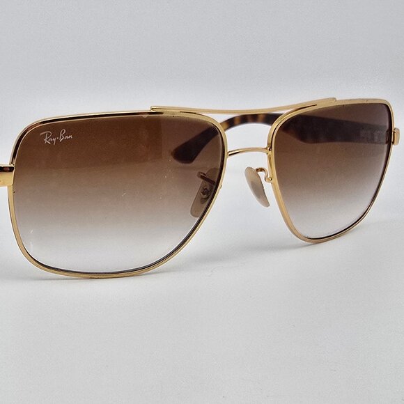 Ray-Ban RB3483 001/51 Matte Arista Gold Frame Light Brown Len Aviator Sunglasses - Picture 7 of 16